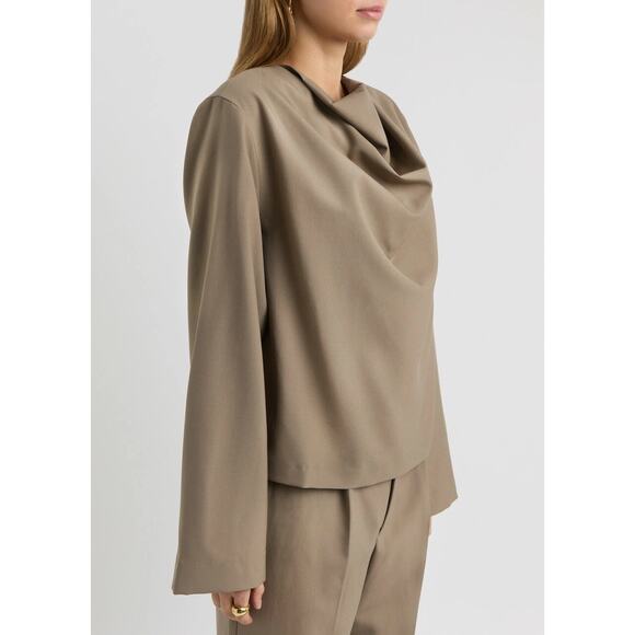 Róhe Draped Virgin Wool Long Sleeve Top - Picture 7 of 13